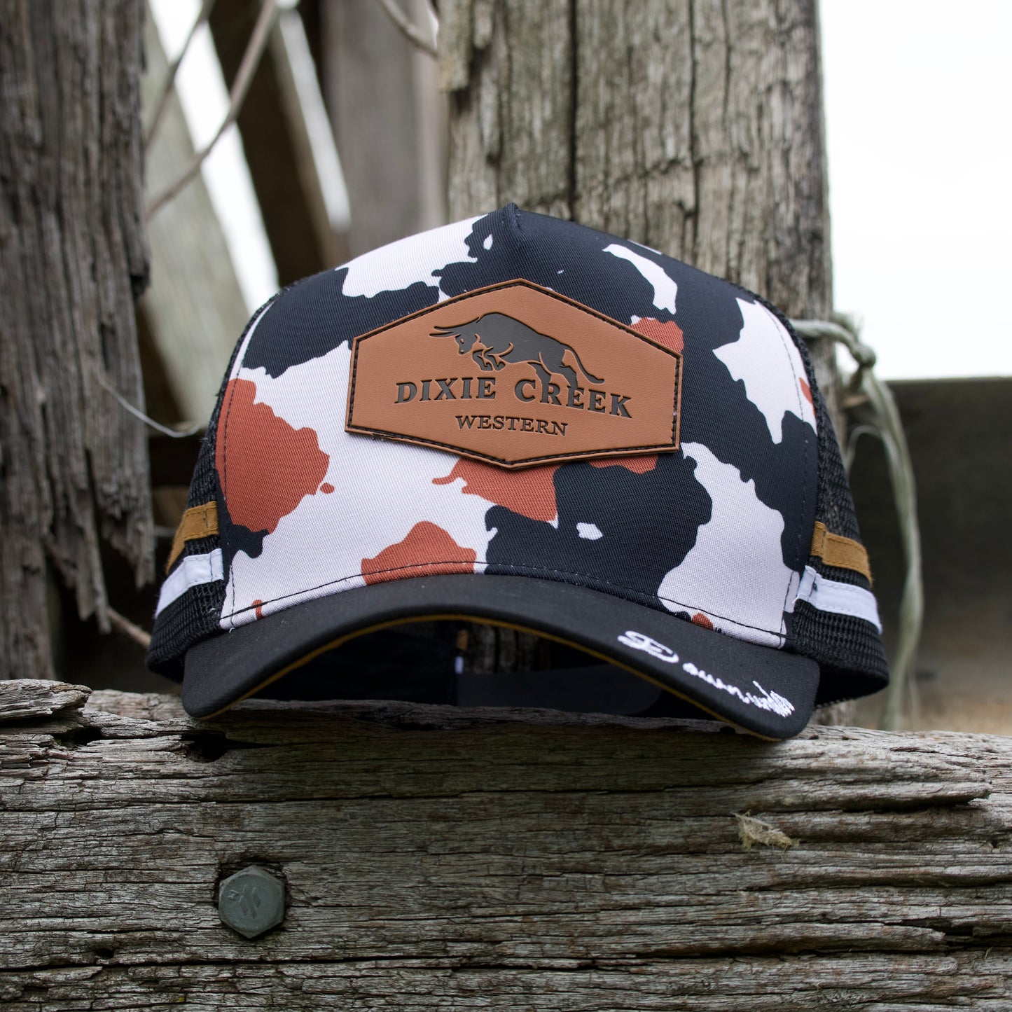 Cow print trucker cap