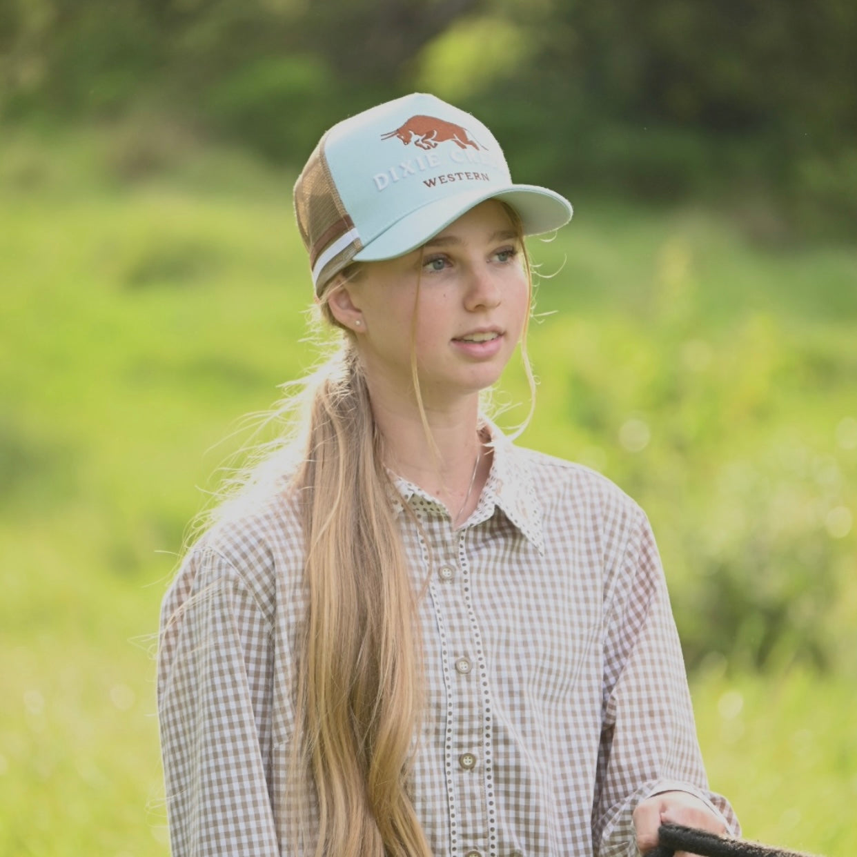 Sky blue trucker cap