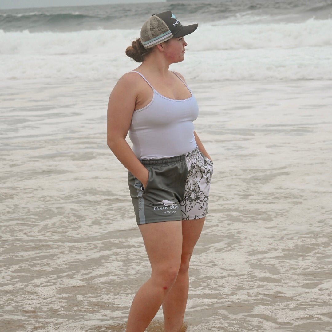 Dusty Sage Footy Shorts