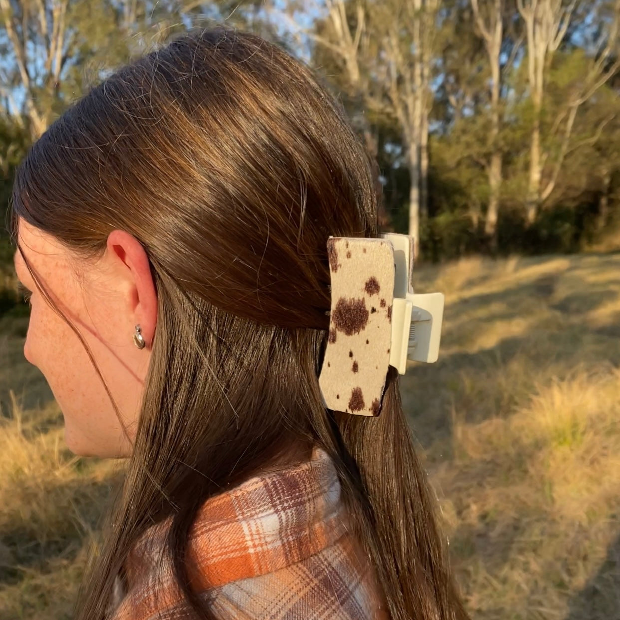 Genuine cowhide claw clips